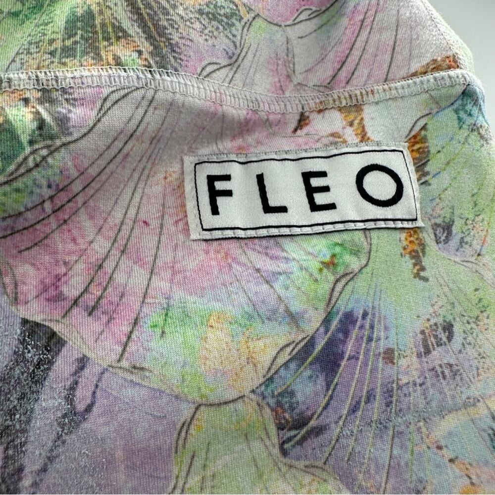 Fleo Low Rise Multicolor Abstract Mermaid Print Activewear Shorts‎ Sz S - Picture 3 of 9